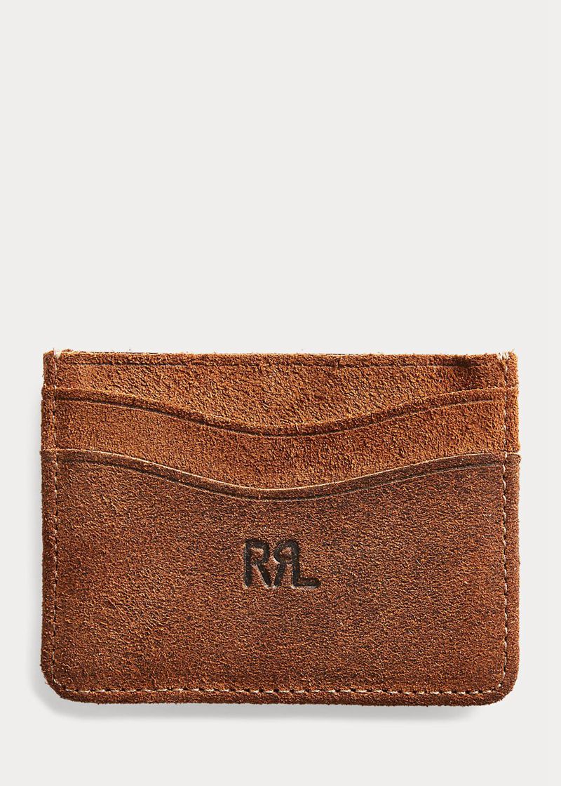 RRL 財布 メンズ ブラウン Roughout Suede Card Holder WNDFS0941